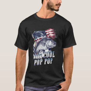 Camiseta Homem Reel Legal Pop pop Bandeira Americana Pescar