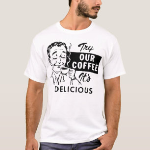 Camiseta Homem retro do café