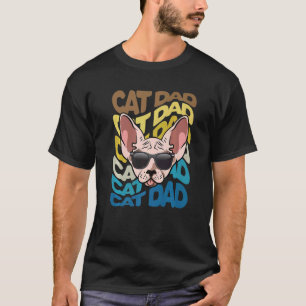 Camiseta Homem Retro Vintage Legal Gato Sphynx Pai do Gato