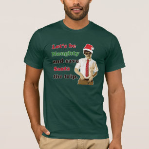 Camiseta Homem rude do papai noel do bigode dos anos 70
