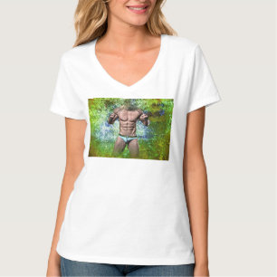 Camiseta Homem sexy muscular branco de SlipperyJoe, alto-fa