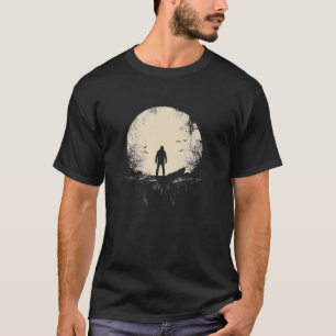 Camiseta Homem Silhueta na Sombra do Luar Luar Noturno