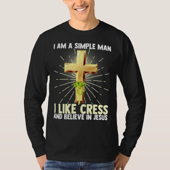 Camiseta Homem Simples Como Cress Vegan Acredita Em Jesus (Frente)