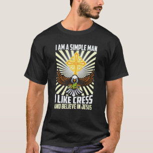 Camiseta Homem Simples Como Cress Vegano Acredita Em Jesus 