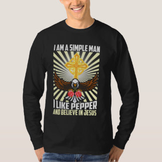 Camiseta Homem Simples Como Pepper Vegan Acredita Em Jesus