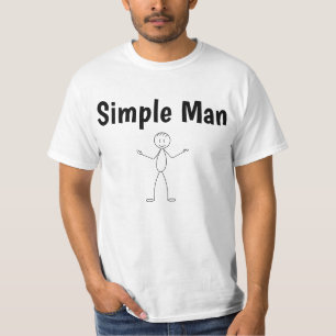 Camiseta Homem Simples Figura de Pau Divertido