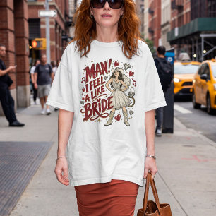 Camiseta Homem Sinto-me Como Uma Noiva Cowgirl Festa Person