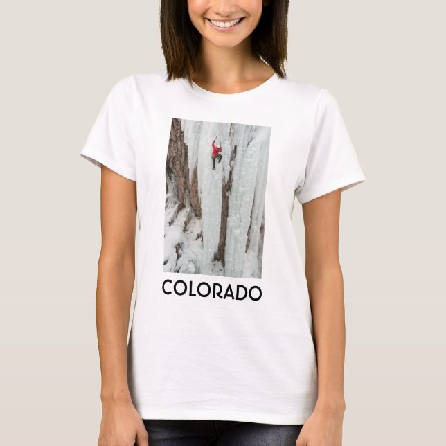 Camiseta Homem subindo gelo, Colorado (Frente)