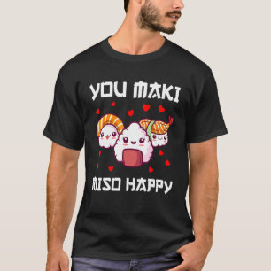 Camiseta Homem Sushi Miso Maki Japão Wasabi Nigiri Peixe