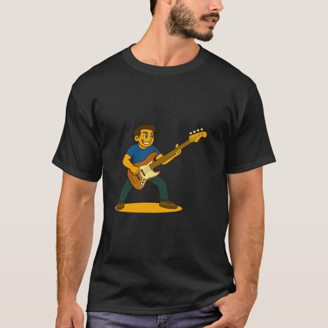 Camiseta Homem tocando baixo Jazz (Frente)