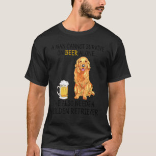 Camiseta Homem Um Homem Não Pode Viver Só de Cerveja  Golde