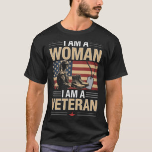Camiseta Homem Uma Mulher Veterano EUA Patriótico Americano
