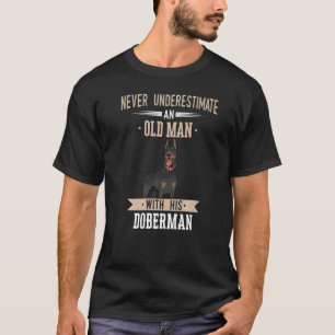 Camiseta Homem Velho Cachorro Doberman Pinscher