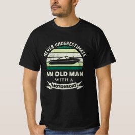 Camiseta Homem Velho com Barco Engraçado de Moto Oferece Pa