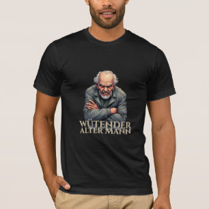 Camiseta Homem Velho Irritado – Ilustração de Desenho Anima