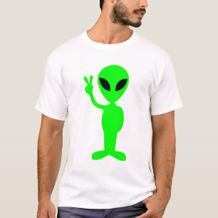 Camiseta Homem verde pequeno no t-shirt preto