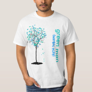 Camiseta Homem Verde PixDezines, mapa azul