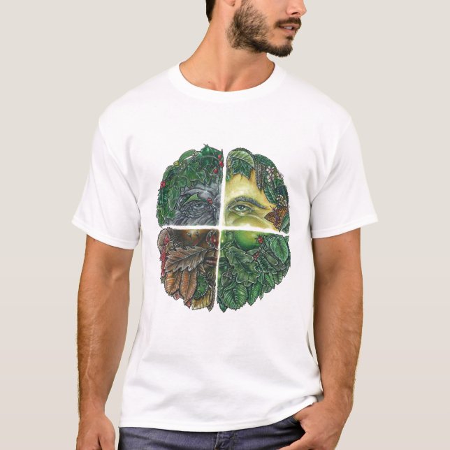 Camiseta Homem verde sazonal (Frente)