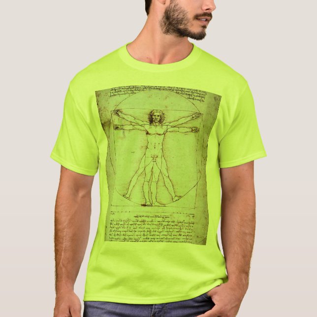 Camiseta Homem Vitruviano por Leonardo da Vinci (Frente)