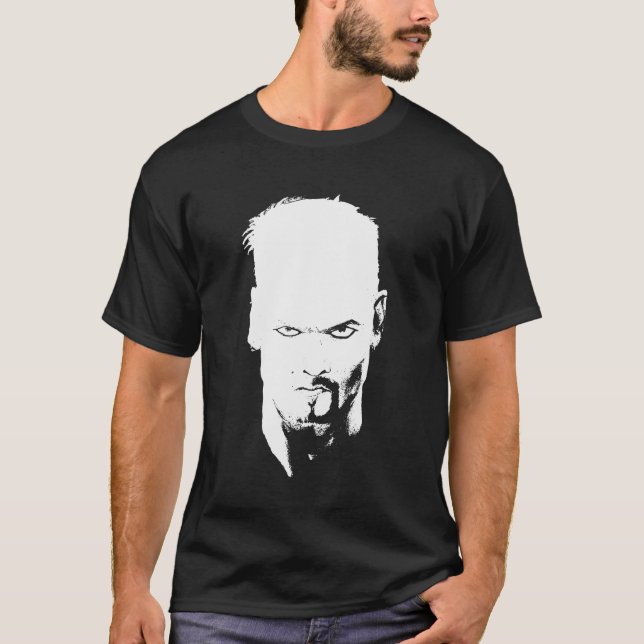 Camiseta Homem Zangado Espetando Negro e Branco (Frente)