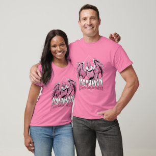 Camiseta Homen-Mothman Rosa Parte Homem Parte Mariposa