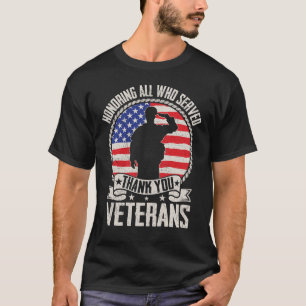 Camiseta Homenageando a Todos que Serviram Obrigado Veteran