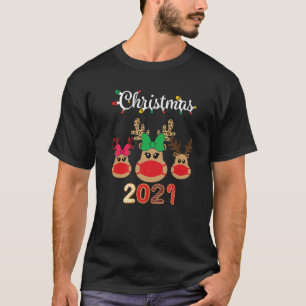Camiseta Homenageando Natal Familiar 2021 Rudolph Reindeer
