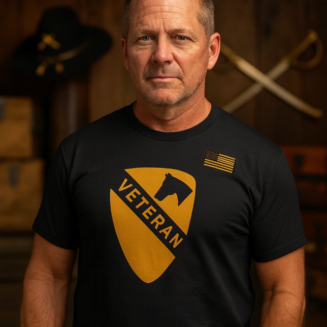 Camiseta Homenagem à 1ª Divisão de Cavalaria (1st Cavalry Division Veteran Tribute Black T-Shirt )