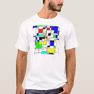 Camiseta Homenagem Aleatória aos quadrados a Mondrian