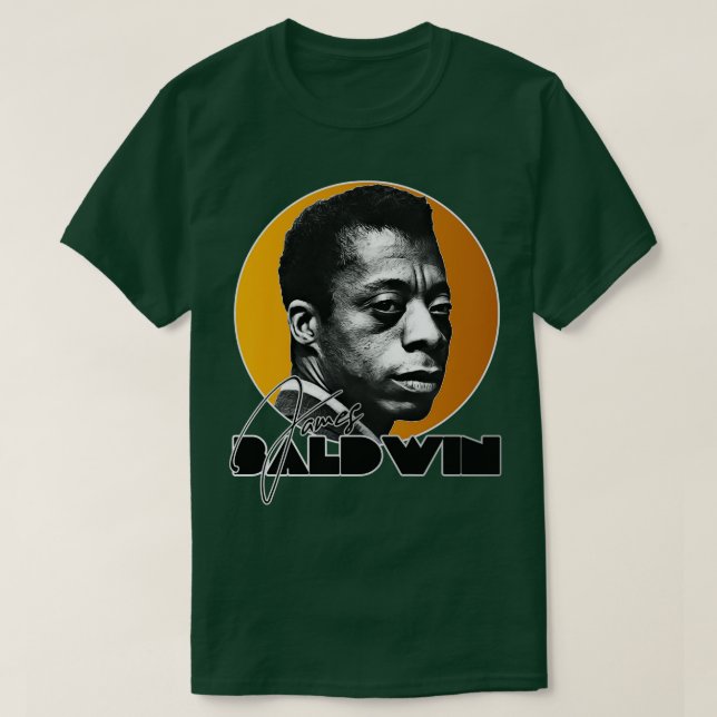 Camiseta Homenagem Dourada a James Baldwin (Frente do Design)