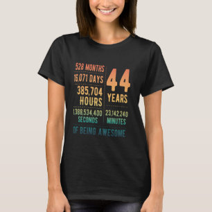 Camiseta Homens 44 de Aniversário Mulheres Engraçadas 44 An
