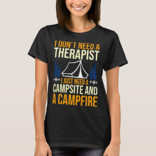 Camiseta Homens acampamento fogueira vida no acampamento fl