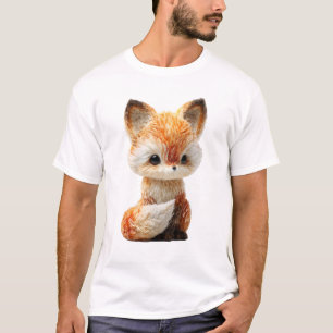 Camiseta Homens adoráveis raposas bebê laranja fofinhos