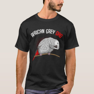 Camiseta Homens Africanos de Cinza de Papagaio Pai Engraça
