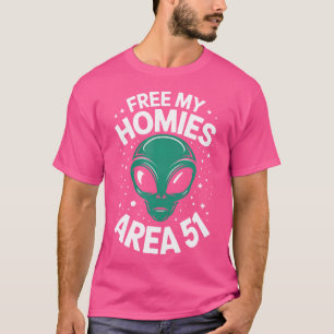 Camiseta Homens Alienigenas Liberem Meus Amigos Área 51 Ovn