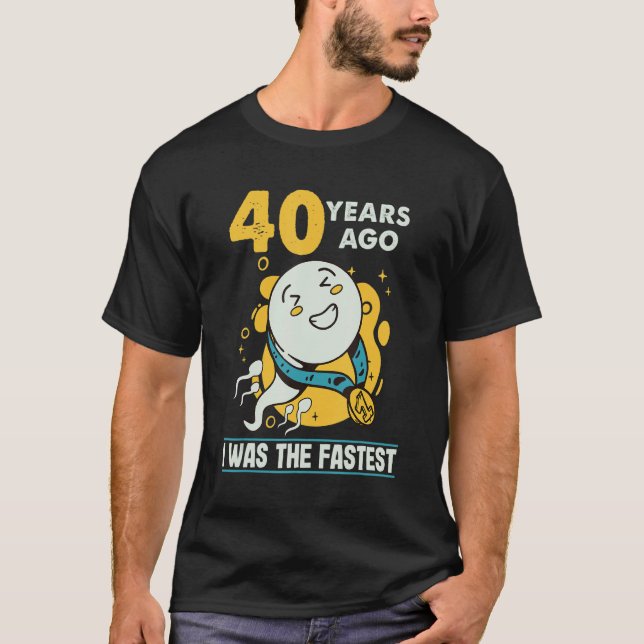Camiseta Homens aniversário de 40 anos Humor 40 Anos Atrás  (Frente)