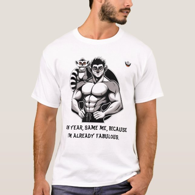 Camiseta Homens Ano Novo, Mesmo Eu (Frente)