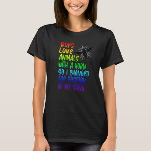 Camiseta Homens Arco-íris Abelha Orgulhoso Meninos Gays Api