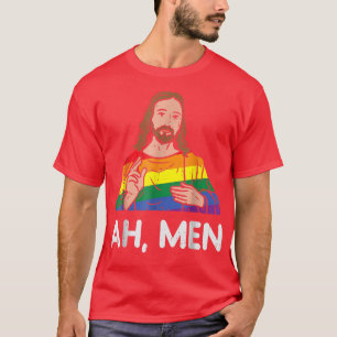 Camiseta Homens Arco-Íris Gay Jesus Orgulho LGBT Cristão