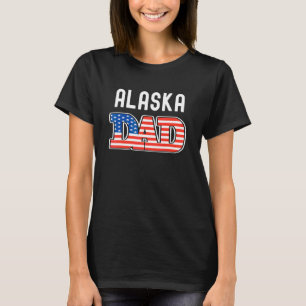 Camiseta Homens Bandeira do Estado do Alasca EUA Estados Ho