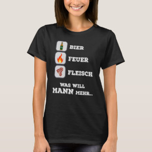 Camiseta Homens Barbecue Beer Fire Meat