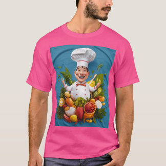 Camiseta Homens Básicos Donker T-Shirt com cozinheiro feliz