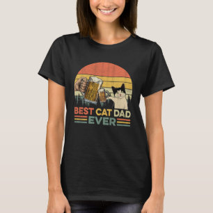 Camiseta Homens Bebendos De Cerveja Do Melhor Pai De Gato