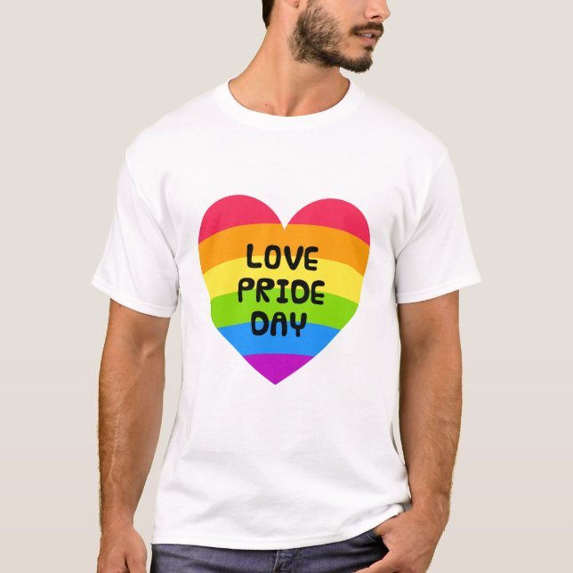 Camiseta Homens brancos do Dia do Orgulho do Amor (Frente)