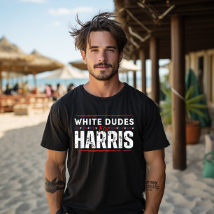 Camiseta Homens Brancos Para Harris-Kamala 2024