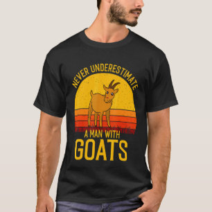 Camiseta Homens Cabra Nunca Subestime Um Homem Com Cabras