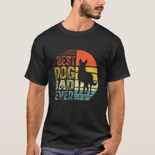 Camiseta Homens Cachorro Pastor Alemão Vintage Melhor Pai d