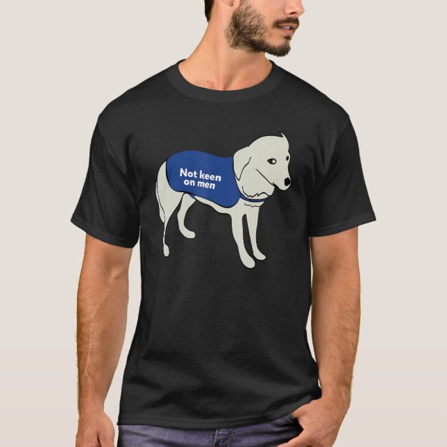 Camiseta Homens Cachorros Vestindo Jaqueta De Colete De Adv (Frente)