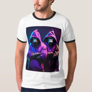 Camiseta Homens Camiseiros com macacos zangados