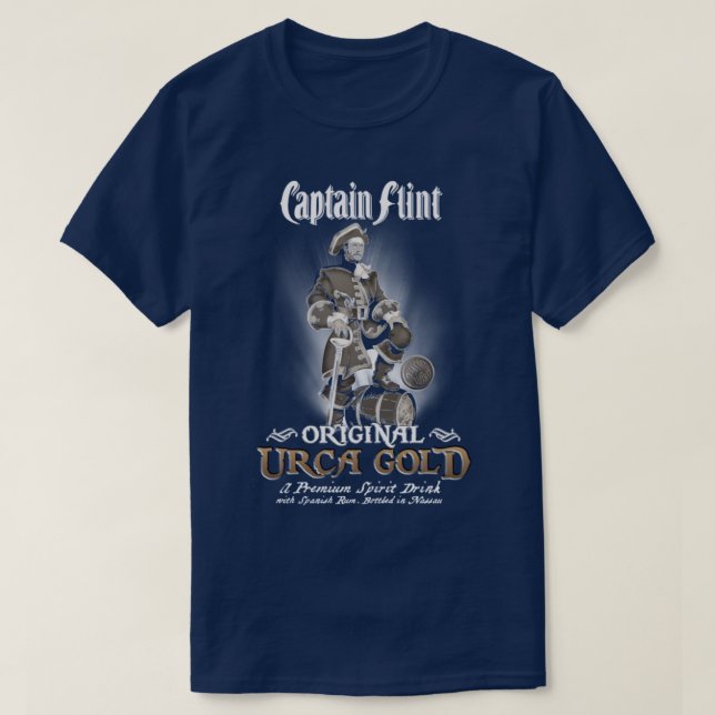 Camiseta Homens Capitão Flint Rum Halloween (Frente do Design)